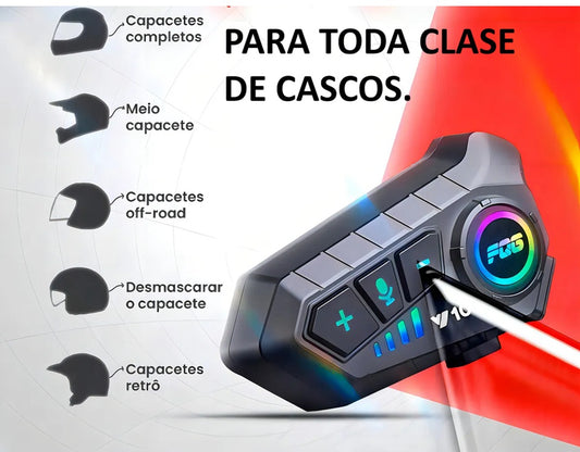 Auriculares Bluetooth Para Casco Moto Y10-Compatible iOS Android