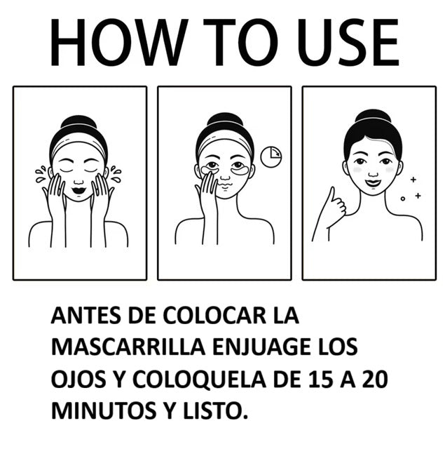 60 Mascarillas Faciales De Colágeno Para Ojos Reafirma Todo Tipo De Piel