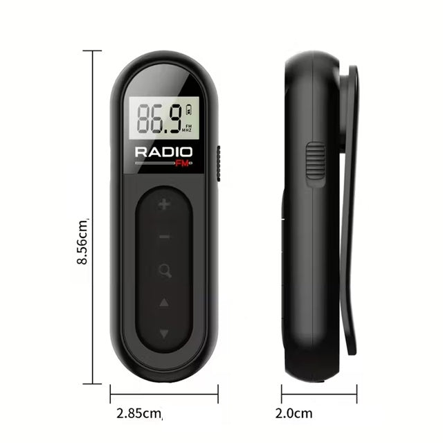 Mini Radio Fm Recargable Portátil Negro