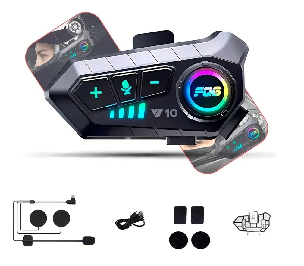 Auriculares Bluetooth Para Casco Moto Y10-Compatible iOS Android